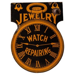 Antique Jewelry and Watch Repair Double-Sided Porcelain Sign