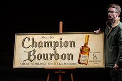 Vintage "Champion" Bourbon Embossed Tin Advertising Sign
