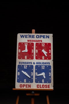 Vintage Open/Close Adjustable Clock Face Flange Business Sign