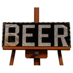 Vintage "BEER" Reverse Foil Bar Sign