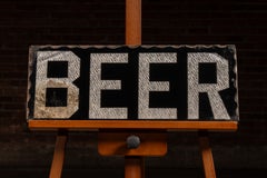 Vintage "BEER" Reverse Foil Bar Sign