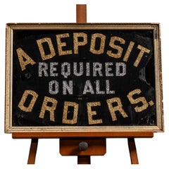 Antique ROG "Deposit" Foil Trade Sign