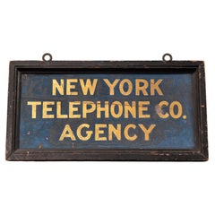 Antique New York Telephone Co. Double-Sided Smaltz Sign