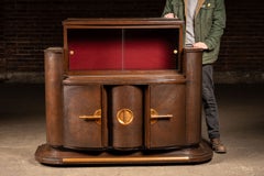 Art-Déco-Barschrank mit drehbarem Flaschenfach