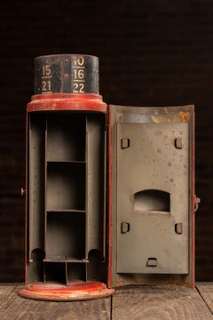 Antique "Schrader" Tire Gauge Tin Litho Countertop Point-of-Sale Display