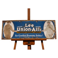 Antique Lee "Union-Alls" SSP Advertising Sign