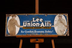 Antique Lee "Union-Alls" SSP Advertising Sign