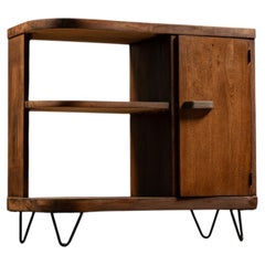 Mid Century Wooden Side Cabinet With Hairpin Legs
