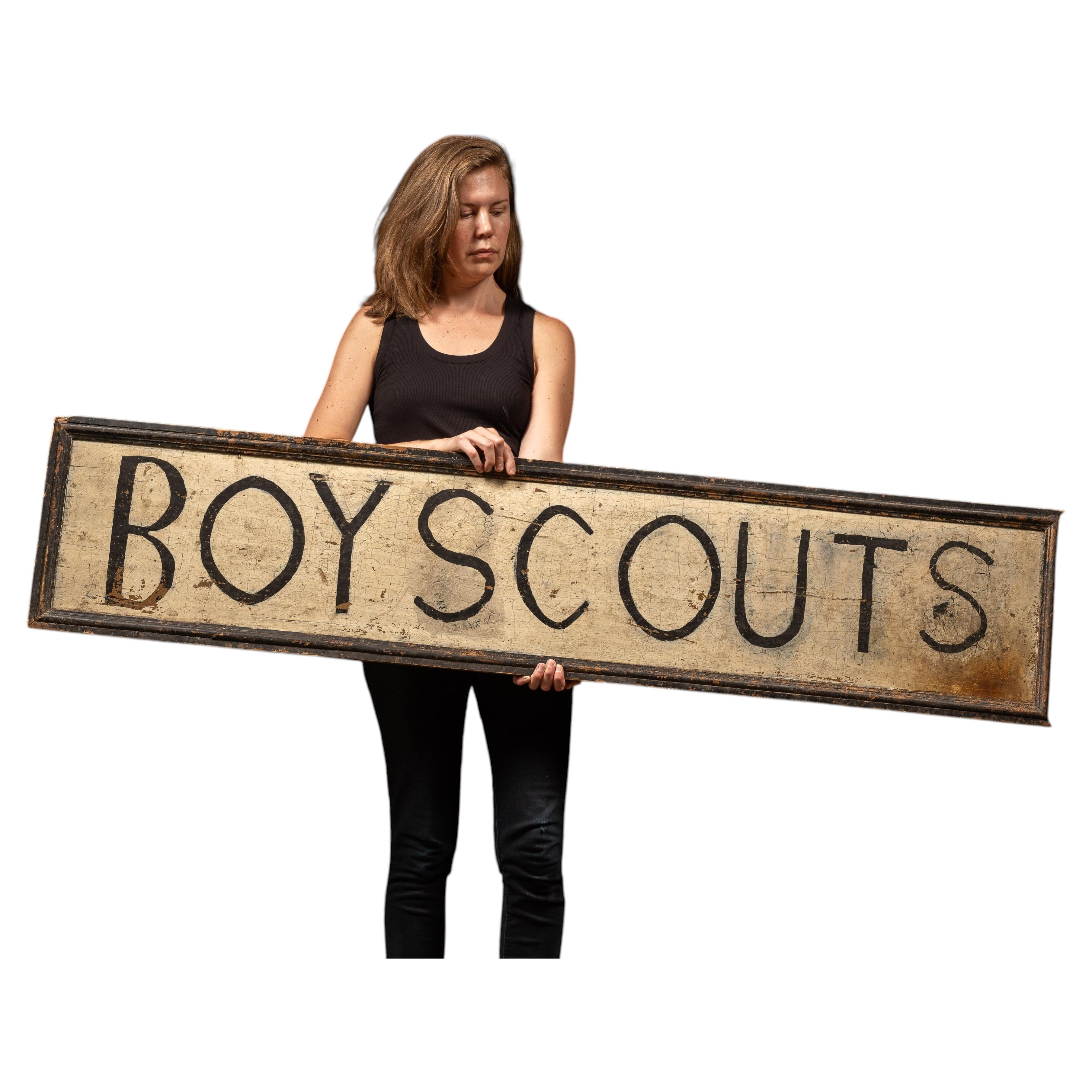 Cartel antiguo pintado de los Boy Scouts en venta