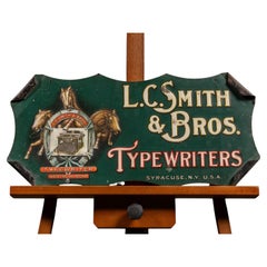 Antique L. C. Smith Typewriters Self-Framed Tin Litho Sign