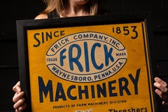 Antique Frick Machinery Framed Trade Sign