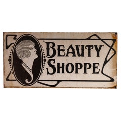 Art Deco "Beauty Shoppe" DSP Flange Storefront Sign