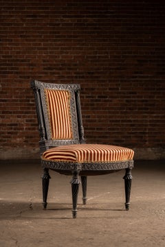 19th Century Ebonized Hardwood Renaissance Revival Side Chair
