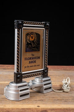 Art Deco Florsheim Shoe Countertop Display Sign