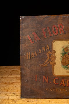 Late 19th Century "La Flor De Carvalho" Havana Cigars Advertising Sign