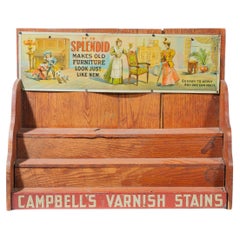 Antique Campbells Varnish Stains General Store Countertop Advertising Display