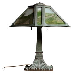 c. 1920s Art Deco National Cash Register Lamp with Photographic Panel Shades