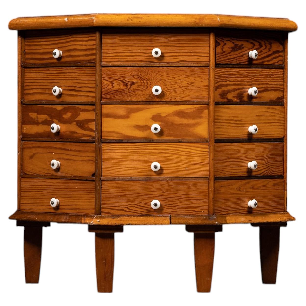 Early 20th Century Wooden Parts Cabinet