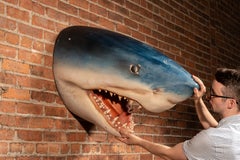 Oversized Hand-Painted Great White Shark Head Wall Mount