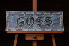 Antique "GOSS" Stained Glass Transom Panel