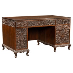 Antique Southeast Asian Carved Rosewood Desk
