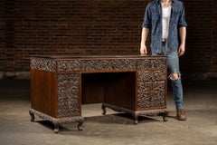 Antique Southeast Asian Carved Rosewood Desk
