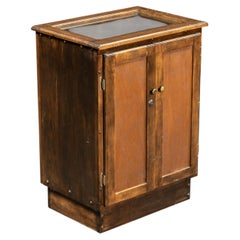 Antique Wooden Display Cabinet with Glass Top
