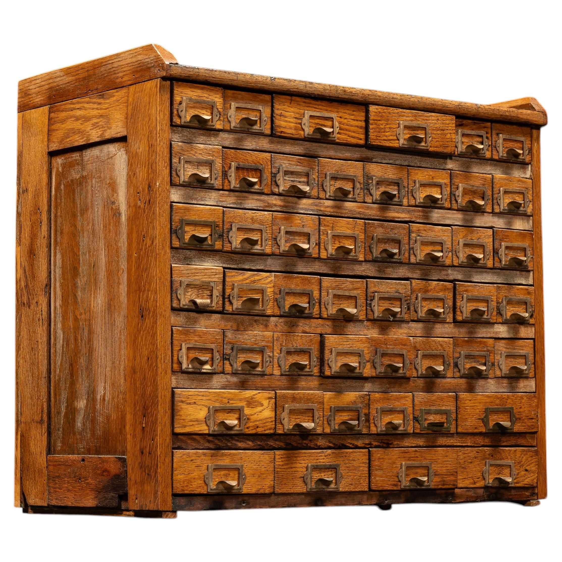 Early Wooden Small Parts Cabinet For Sale