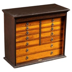 Early 20th Century 16-Drawer Oak Dental Cabinet