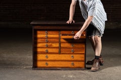 Early 20th Century 16-Drawer Oak Dental Cabinet