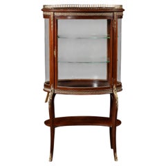 Antique Louis XVI Style Mahogany Curio Cabinet
