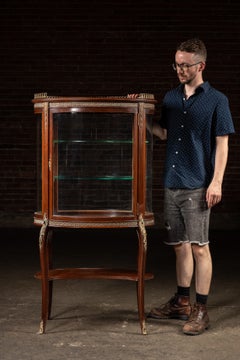 Antique Louis XVI Style Mahogany Curio Cabinet