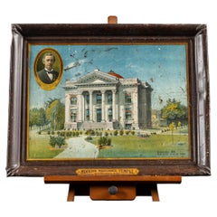Early 20th Century "Modern Maccabee Temple" Self-Framed Tin Litho Sign
