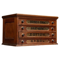 Late 19th Century Mercantile Countertop Wooden Spool Cabinet