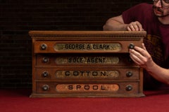 Late 19th Century Mercantile Countertop Wooden Spool Cabinet