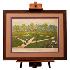 "Grand Match at the Elysian Fields" Framed Vintage Baseball Print