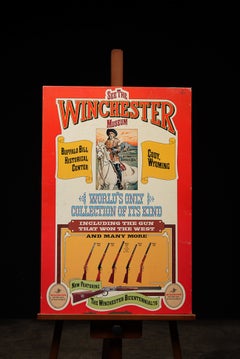 Winchester Museum Tin Lithograph on Cardboard Sign