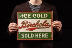 Vintage Tin Birchola Flange Sign