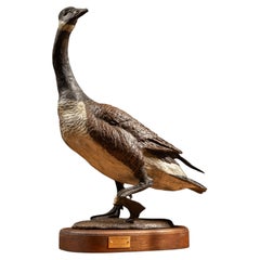 “Nature’s Delight”  Bronze Canada Goose Sculpture by James E. Hoker