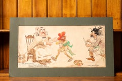 Early 20th Century J.M. Flagg Watercolor Political Cartoon; Signed