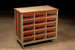 Vintage 15-Drawer Industrial Rolling Parts Cabinet