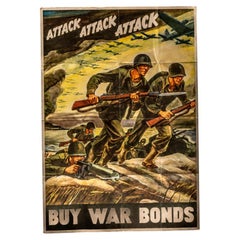 Vintage WWII-Era War Bonds Propaganda Poster