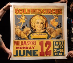 Vintage Original Cole Bros. Circus Litho Advertisement