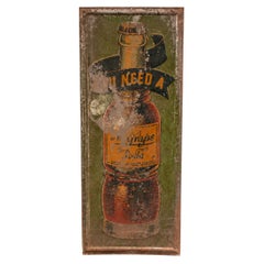 Antique NuGrape Painted Embossed Tin Advertising Sign