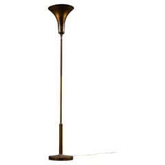 Vintage Brass Art Deco Torchiere Floor Lamp
