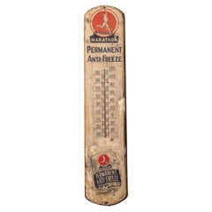 Vintage Wooden Marathon Permanent Anti-Freeze Thermometer