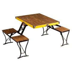 Vintage Collapsible "Handy" Picnic Table and Chair Set by Milwaukee Stamping