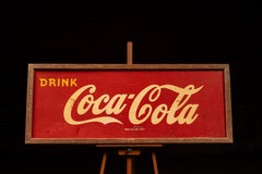 Large Coca Cola Framed Tin Litho Sign