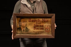Antike gerahmte Lithografie-Werbung für „Beech-Nut“-Speck