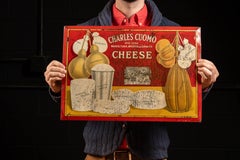 Antique Charles Cuomo Cheese Lithographed Tin Advertising Sign